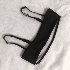 Black Under Bust Strap Detail Bikini Top
